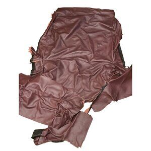 Genuine Full Grain Upholstery Leather Scraps Burgundy 2lb 9.1oz Great Crafting